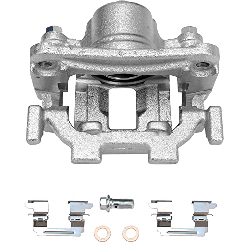 Image of Detroit Axle - Rear Brake Kit for INFINITI M35h JX35 M37 M56 Q50 Q60 Q70 Q70L QX60 Nissan Murano Pathfinder Quest, 12.13'' inch Drilled & Slotted Brake Rotors Driver Side Brake Caliper Replacement