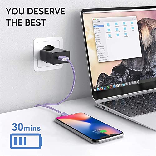 Iphone Charger [Apple Mfi Certified] 5Pack (3,3,6,6,10Ft) Apple Quick Charger Nylon Braided Lightning Cable Data Sync Compatible With Iphone 14/13/12/11 Pro Max/Xs/Xr/X/8/7/6S/6 /Ipad #TOP4