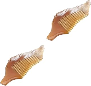 minkissy 2piezas Peine De Masaje Multifuncional De Cuerno De Buey Antiestático Peine Para Cuidado Del Cabello Herramienta De Masaje Relajante Para Hombres y Mujeres Color Aleatorio