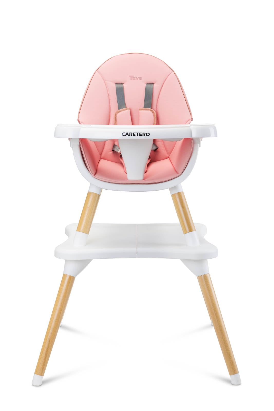 CARETERO - Krzesełko dla dziecka TUVA_p - Skandynawski design - Dziecięce siedzisko do jadalni od 6 miesięcy do 3 lat - Max. Obciążenie 15 kg - Zestaw 2w1 lub krzesełko i stolik - Rózowy