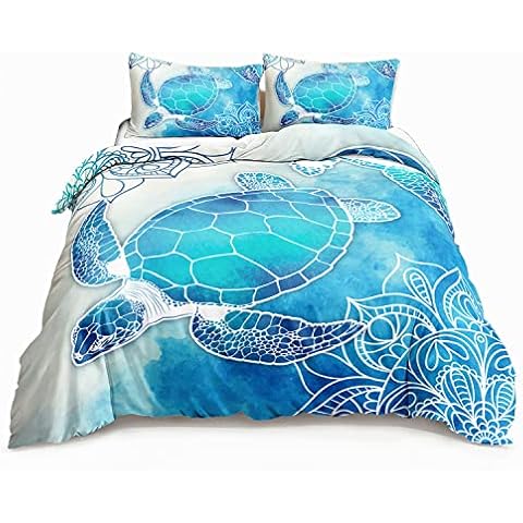 HOSIMA Sea Turtle Bedding Set for Kids Cover