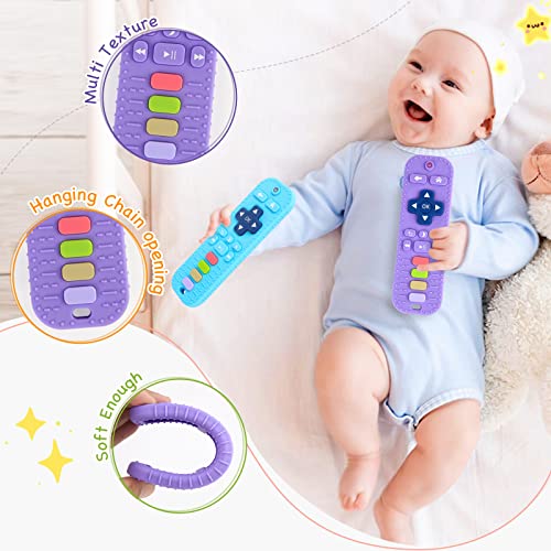 Hooku 2 Pack Remote Teether For Baby, Silicone Teethers For Babies 6-12 Months, Baby Teething Toys For Babies 0-6 Months, Sensory Toys For Babies, Toddler Infant Newborn Toys Baby Gifts For Boys Girls #TOP2