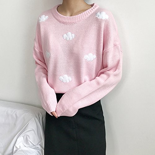 Packitcute Loose Knitted Sweaters for Women Cute Cloud Sweater Pullover4