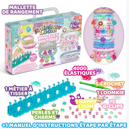 Bandai Rainbow Loom Cute Tique – Coffret Fabrication Automatique de Bracelets Élastiques Loisir Créatif Contient 1200 Élastiques Auto Loom et accessoires Assortiment Jouet Enfant et + - vue 5