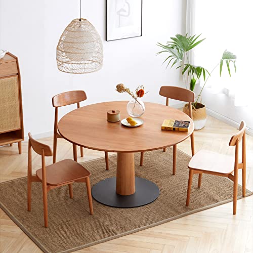 Jurmalyn Wood Dining Chairs Mid-Century Modern Kitchen Chairs Set Of 4 100% Solid Oak Wooden Dining Room Chairs For Farmhouse (Oak) #TOP5