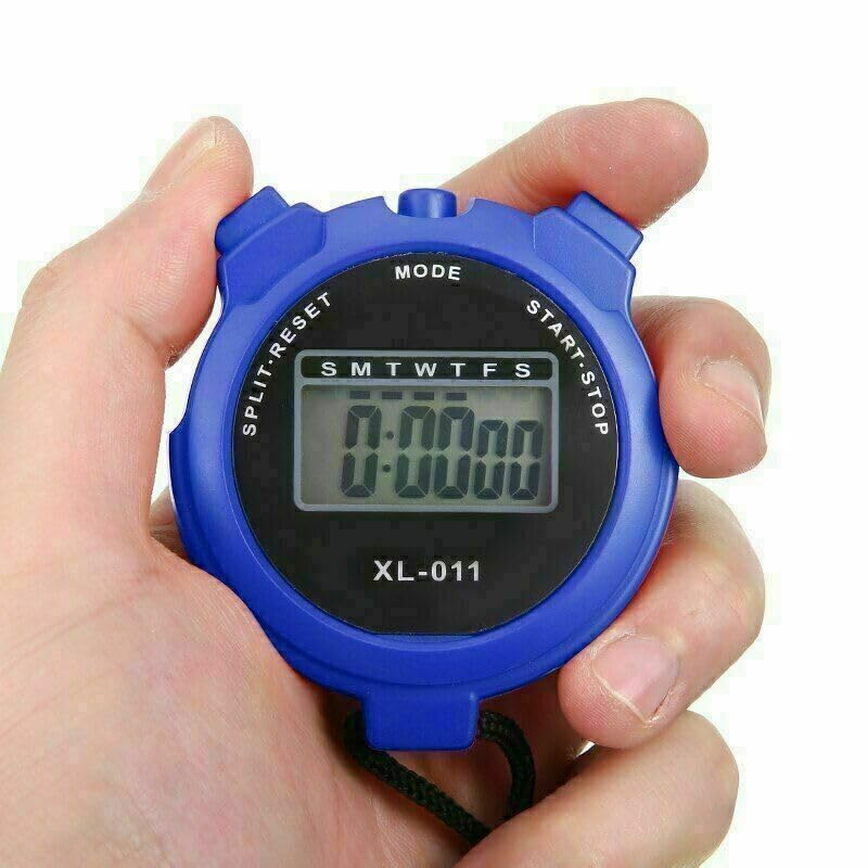 Generic Sports Stopwatch Timer Lap Split Digital Stopwatch with Clock Calendar Alarm, Large Display Shockproof Stopwatch for Coaches Swimming Running Sports Training (Blue) - Image 4
