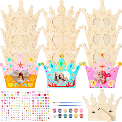 Kit de peinture de cadre photo enfants loisirs créatifs bois et bricolage princesse couronne