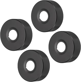 sourcing map Duscharm-Flansch, 80 mm Außendurchmesser, Rosettenplatte, Edelstahl, runde Sanitär-Abdeckplatten für Wasserleitungen mit 25 mm Durchmesser, Schwarz, 4 Stück