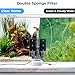 Qwakay Aquarium Sponge Filter Fish Tank - Aquarium Quiet Filter with 4 Sponges and 2 Bag of Filter Stones for 5 10 20 40 Gallon Tank
