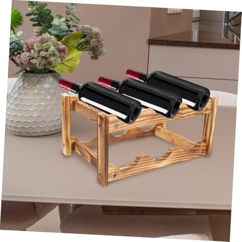 Soporte para botellas de vino de madera carbonizada para 6 botellas miniatura 2