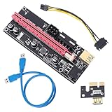 BESPORTBLE Pcie 1X to 16X Riser Card Extension with Dual 6-Pin Power Cable, Blue Pci-E Adapter for GPU Mining