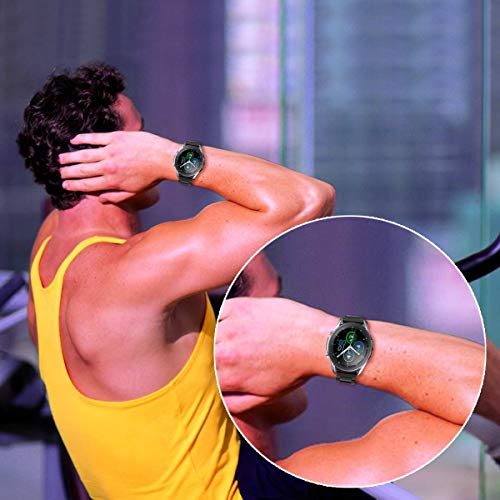 Torotop Compatible For Samsung Gear Sport/Galaxy Watch 42Mm Band/Galaxy Watch 3 41Mm /Galaxy Watch 4 Bands/Galaxy Watch 4 Classic 42Mm Bands 20Mm Stainless Steel Band(Black Metal) #TOP7