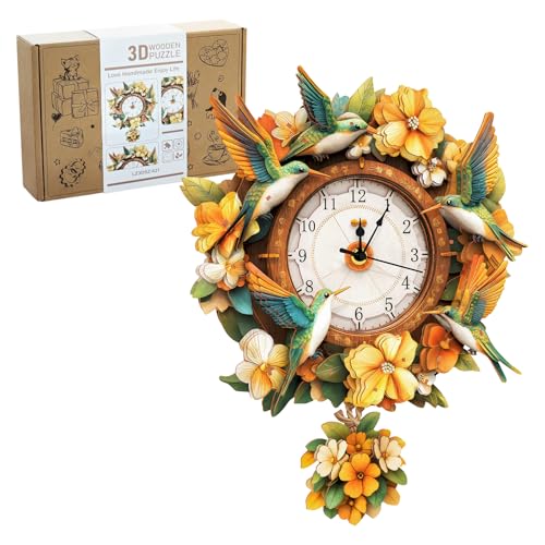 Casse-tête 3D en bois pour adultes horloge murale contre le stress