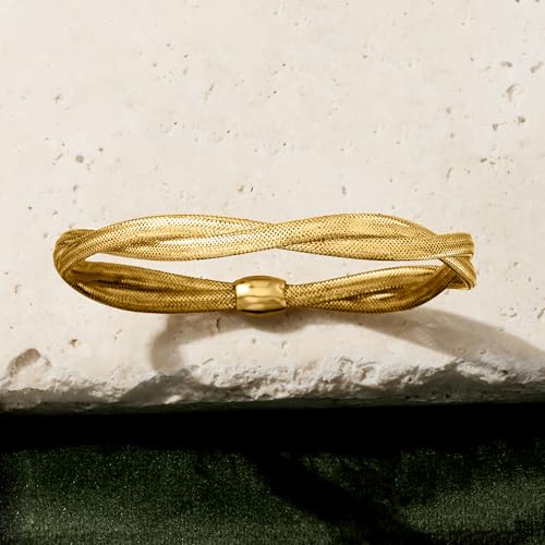Ross-Simons Italian 14kt Yellow Gold Double-Mesh Bangle Bracelet3