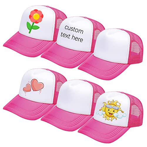 Ultrafun 6 Pack Kids Trucker Hat Boys Girls Baseball Hat Rose Red White