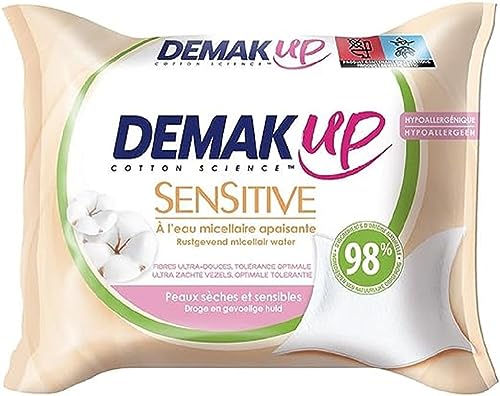 Demak'Up Sensitive – Toallitas desmaquillante para pieles secas y sensibles