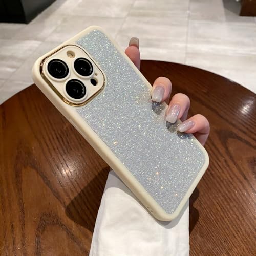 Protection de l'appareil photo iPhone 11 coque ivoire anti-choc à strass et paillettes