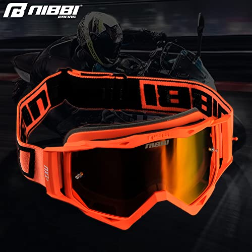 Nibbi Motorcycle Goggles,Uv Protection Dirt Bike Goggles,Anti Fog Racing Motocross Glasses - Mx Eyewear(Orange) #TOP5