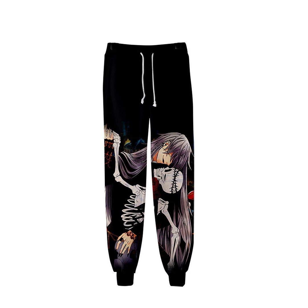 Anime Sebastian Michaelis Trousers Ciel Pants Gym Joggers Drawstring Sports Sweatpants Double-Sided Printed