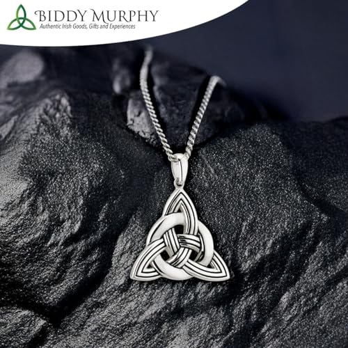 Biddy Murphy Womens Celtic Knot Necklace Heavy Sterling Silver Made in Ireland2