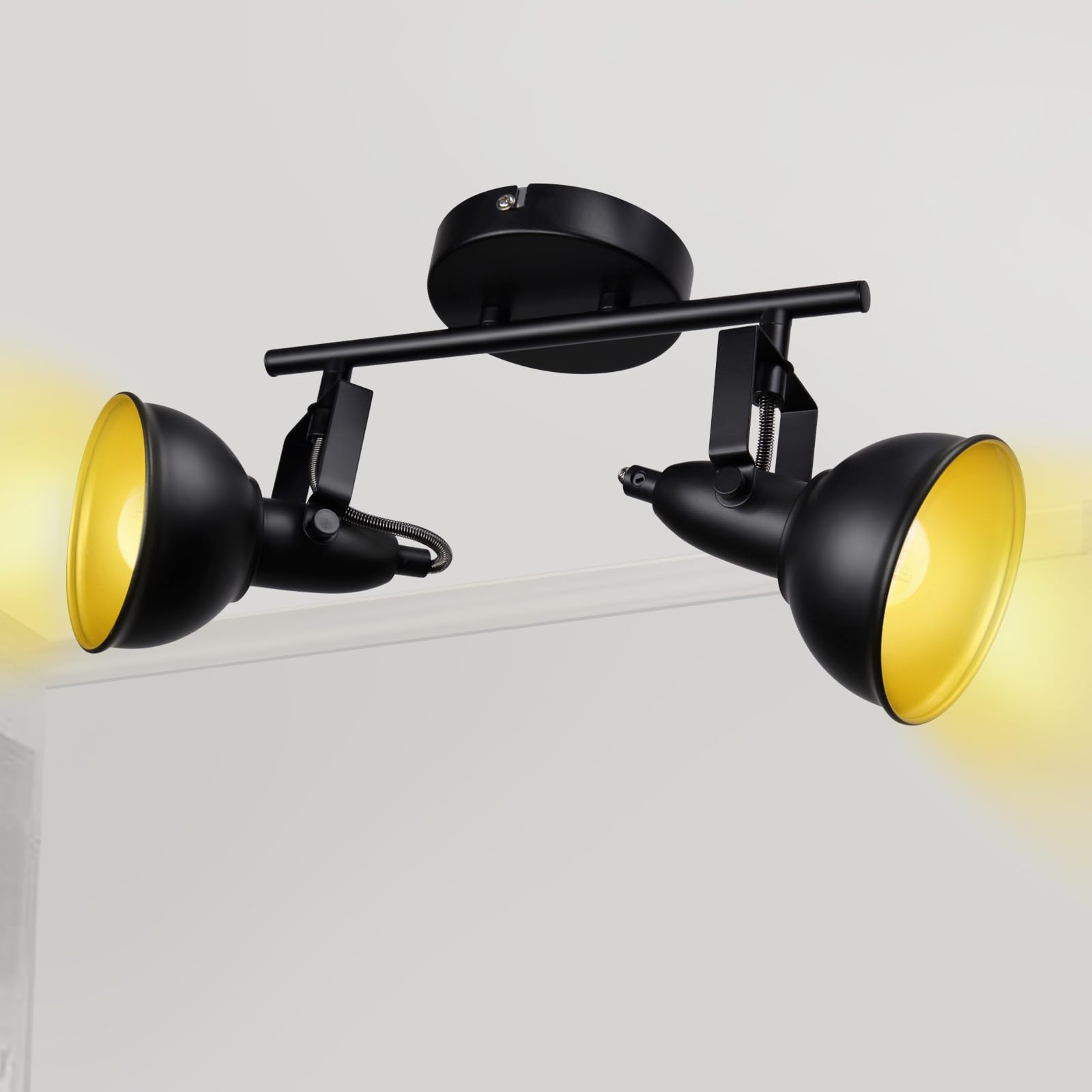 Focos LED Negros Para Techo Wondlumi - Estilo Retro/Industrial, Base E14 (Sin Bombilla)