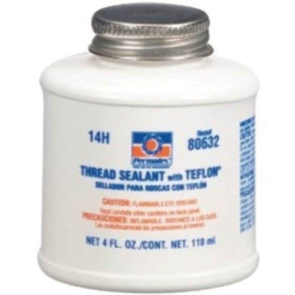 ITW Devcon 80632 Permatex Thread Sealant with PTFE, 4 oz Can, White