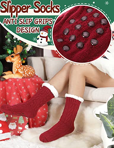 Image of EBMORE Women Slipper Fuzzy Socks Fluffy Cozy Cabin Warm Winter Soft Thick Comfy Fleece Non Slip Home Socks