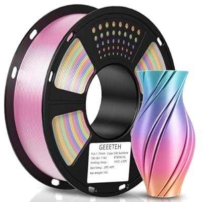 Prime Exclusive - Geeetech Silk Rainbow PLA Filament 1.75mm, 3D Printer Multicolor...