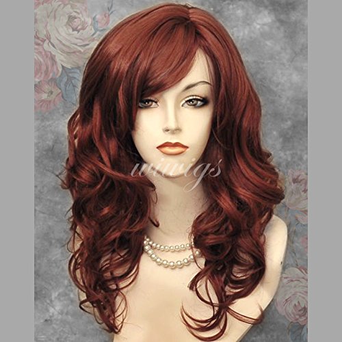 Preisvergleich Produktbild NEU Atemberaubende Kupferrotes Lockige Lange Damenperücke