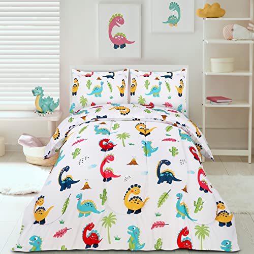 Utopia Bedding All Season Dinosaur Comforter Set with 2 Pillow Cases, 3 Piece Soft Brushed Microfiber Kids Bedding Set for Boys/Girls, Machine Washable (Twin)