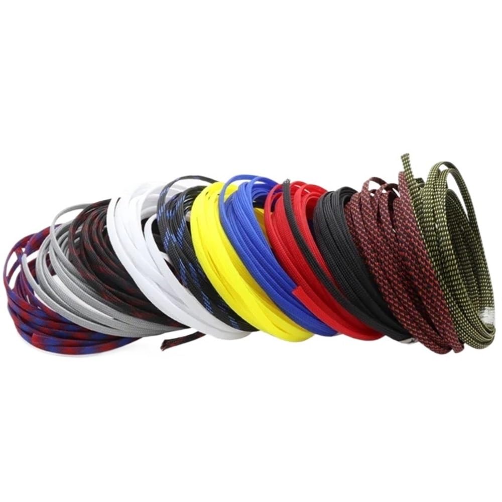 Manica intrecciata Guaine in treccia PET, spessore 10 mm, guaina espandibile ad alta densità for cavi, protettiva avvolgente lunga 1-50 m for fili, 1 pz(Black Silver,30 Meters)