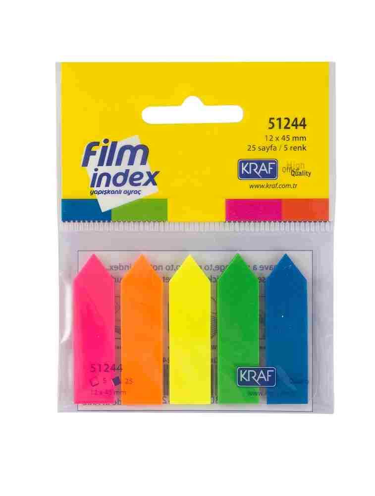 KRAF INDEX FILM (PP) 12x44MM OK ŞEKİLLİ 5 RENK X 25YP 51244