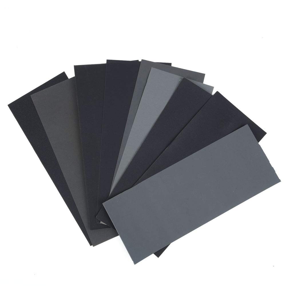 90 pièces 9 * 3.6 pouces papier abrasif sec humide 400 à 3000 grains assortiment feuilles de papier abrasif pour poncer la finition des meubles en bois
