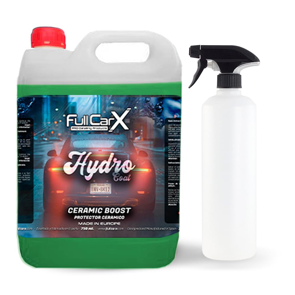 FULLCARX Hydro Coat 5L Trattamento Antipioggia Parabrezza Vetri Carrozzeria Auto, Protezione Ceramica Idrorepellente, Potenza Idrofobica Rapida, Lunga Durata, Prodotto Professionale Detailing