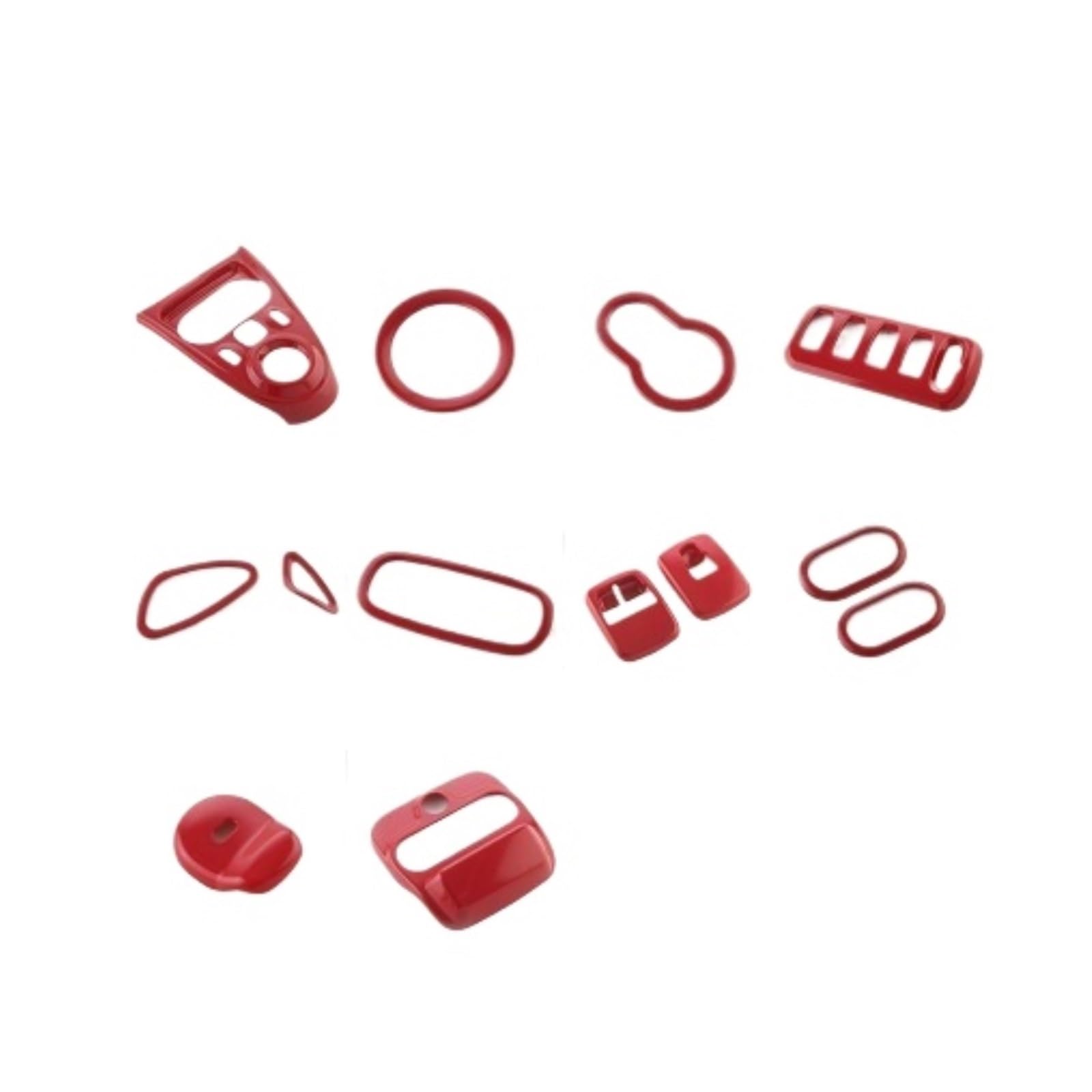 QBKGMEWCA Interior Modification Shift Knob Handle Decorative Sticker Trim Compatible for Smart Compatible for Mercedes-Benz Fortwo Four Red(Type1)