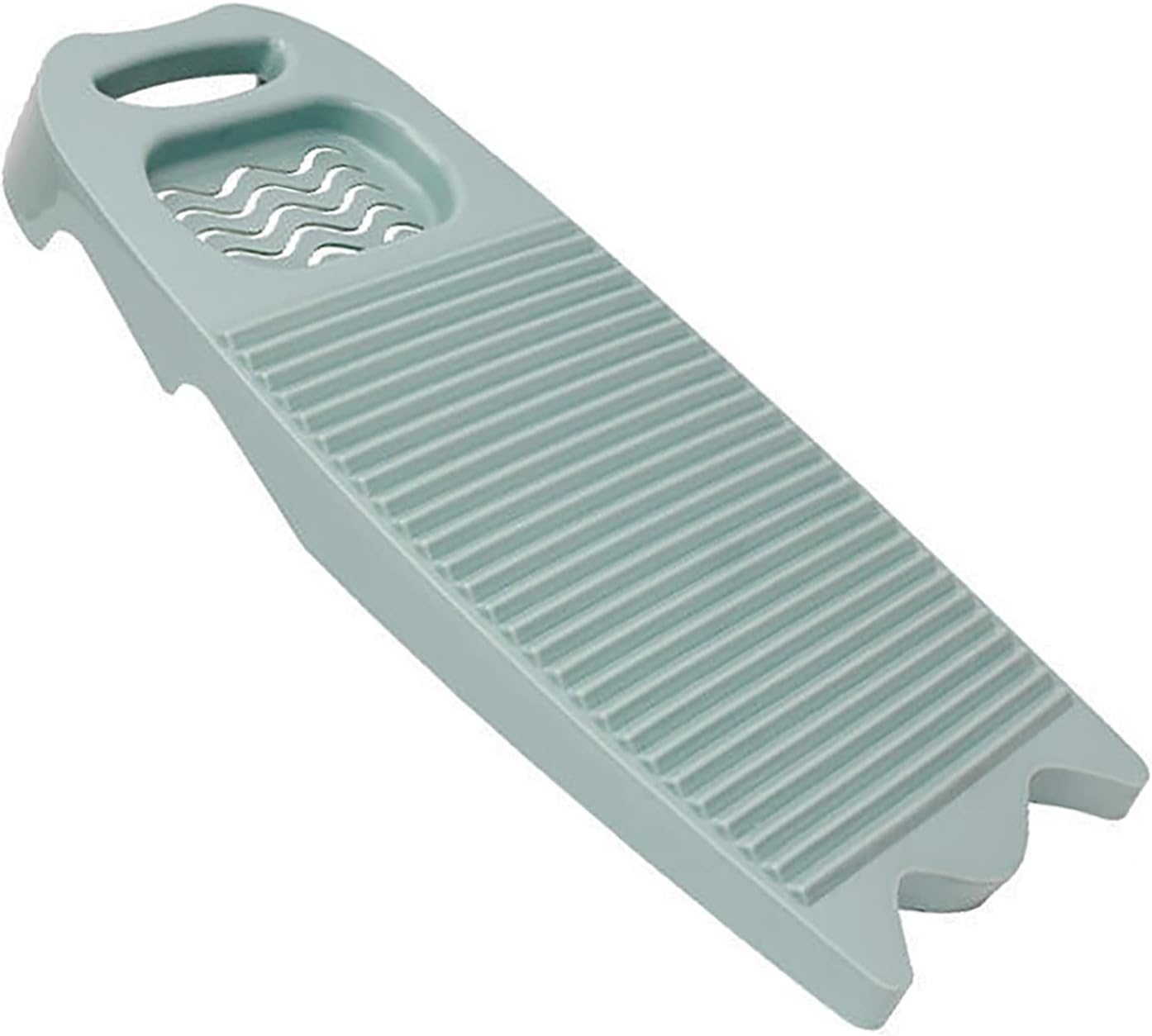 Plastics Clothes Washboard With Soap Holder - Portable Hand Washing Tool for Laundry - Scrubboard Cleaning Tool for Home, School, Dormitory (Light Blue)