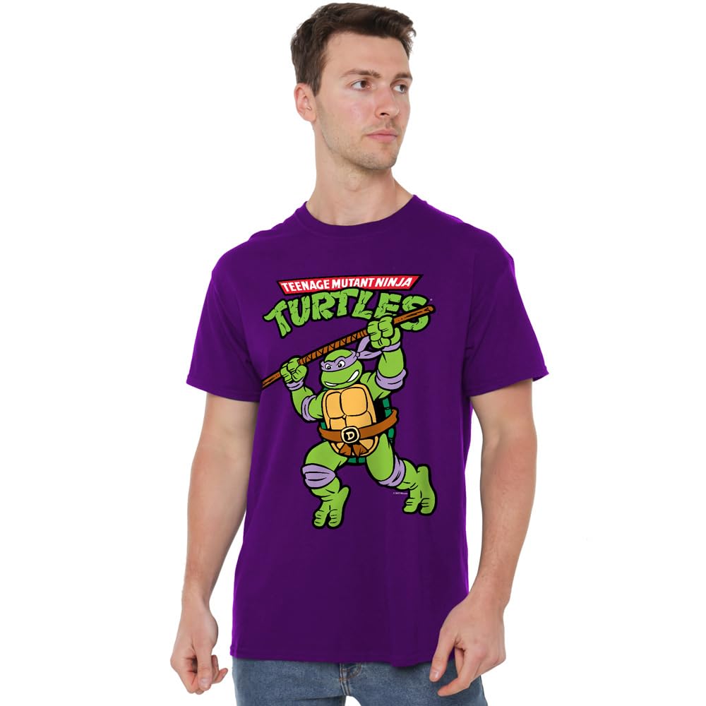 Teenage Mutant Ninja Turtles TMNT Retro Donnie Unisex T Shirt, Purple, Large