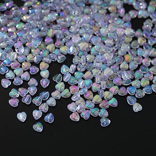 HERZWILD 800 Pcs Clear Heart Plastic Beads for Jewelry Making - Heart Shape, White, White Heart, Klein - Image 4