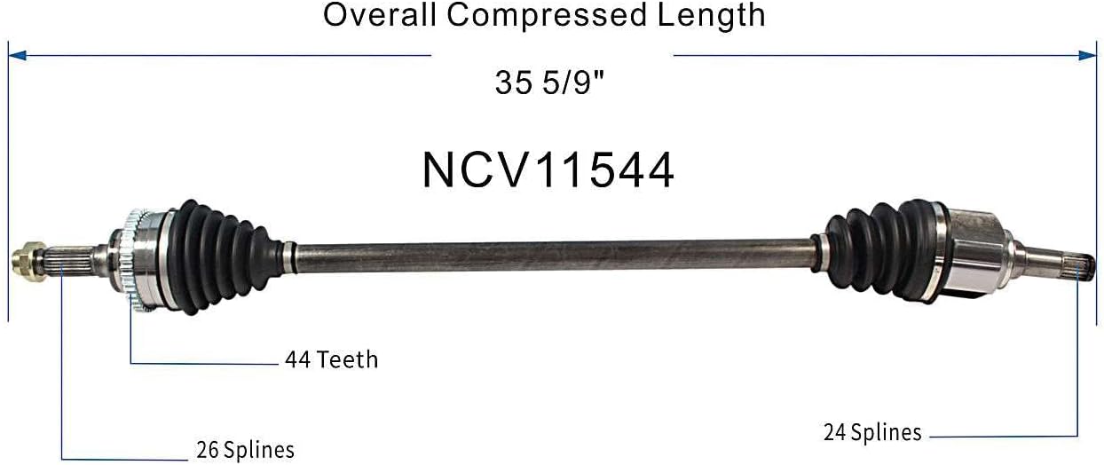 GSP NCV11544 CV Axle Shaft Assembly - Right Front (Passenger Side)
