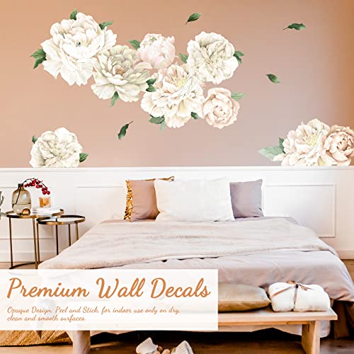Vinilo decorativo White Peony para pared habitación de niñas miniatura 2