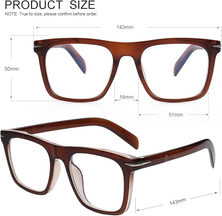 Image of Blue Light Glasses for Men Women Trendy Square Frame Blue Light Blocking Lens Computer Eyeglasses
