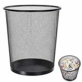 CABLEPELADO Papelera de Malla Metálica 12L Negra – Cubo de Basura para...