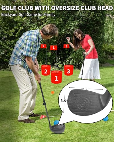 KOFULL Adjustable minigolf schläger Golfschläger Golf Iron, 21-36 Inches Family Backyard Game Set Gray