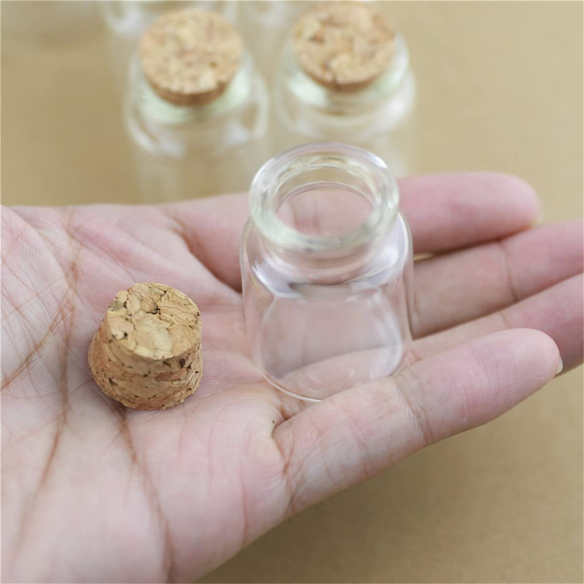 SYLALE 50 unids/Lote 30 * 40mm 15ml pequeñas Botellas de Vidrio tapón frascos de Vidrio Botella de Corcho Tubo de ensayo Vial Regalo de Boda