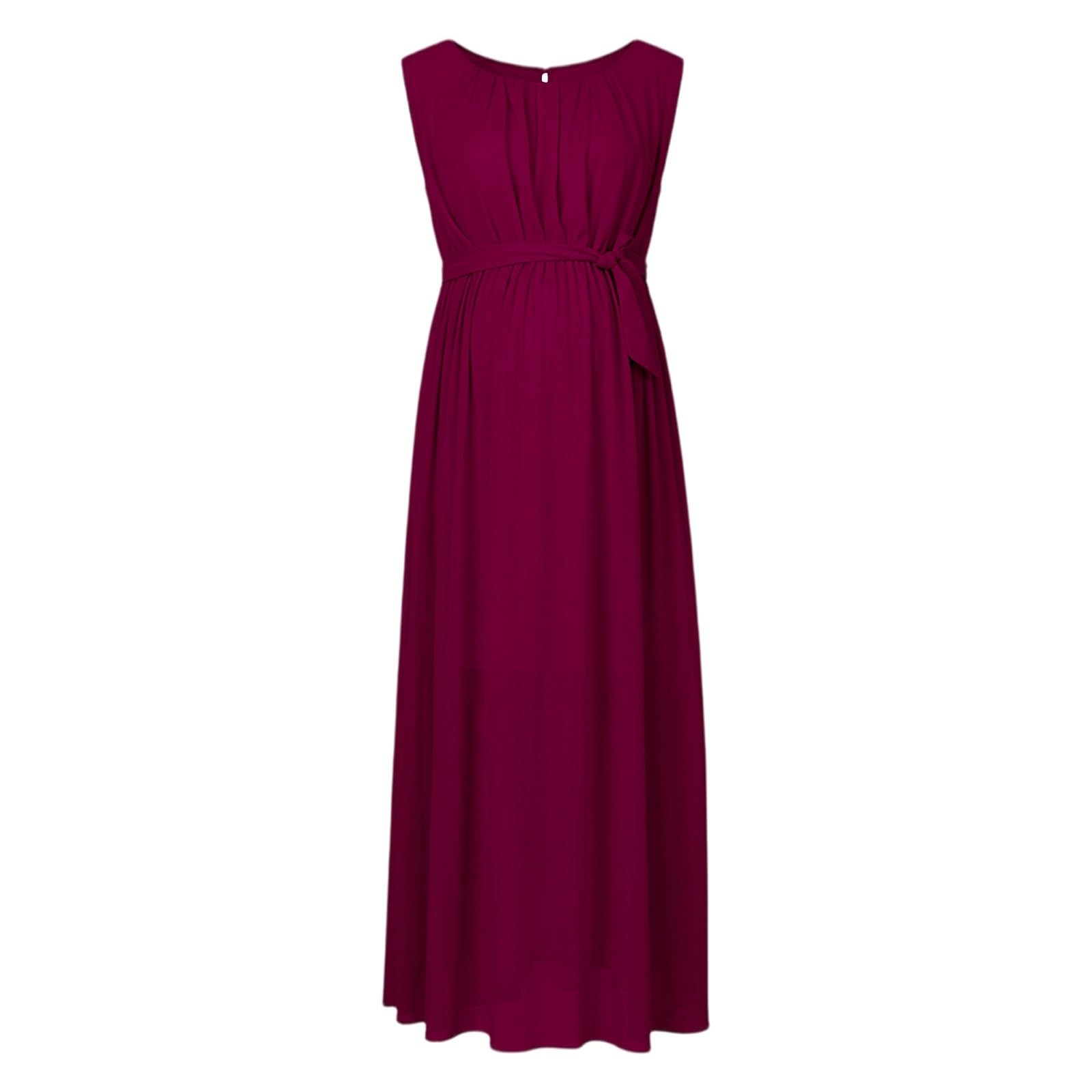 Elegante vestido de maternidad para embarazo, sin mangas, cuello redondo, vestido de embarazo con paneles de contraste, cómodo, talla grande para ser atuendo