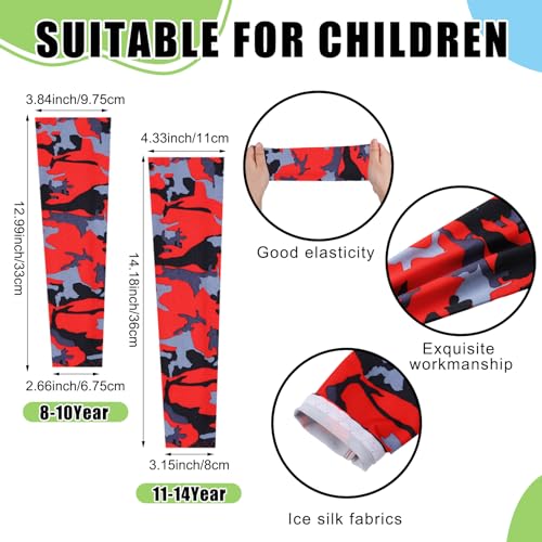 Xuhal 10 Pairs Kid Arm Sleeves Compression Youth Football Baseball Sports UV Sun Protection Arm Cover2