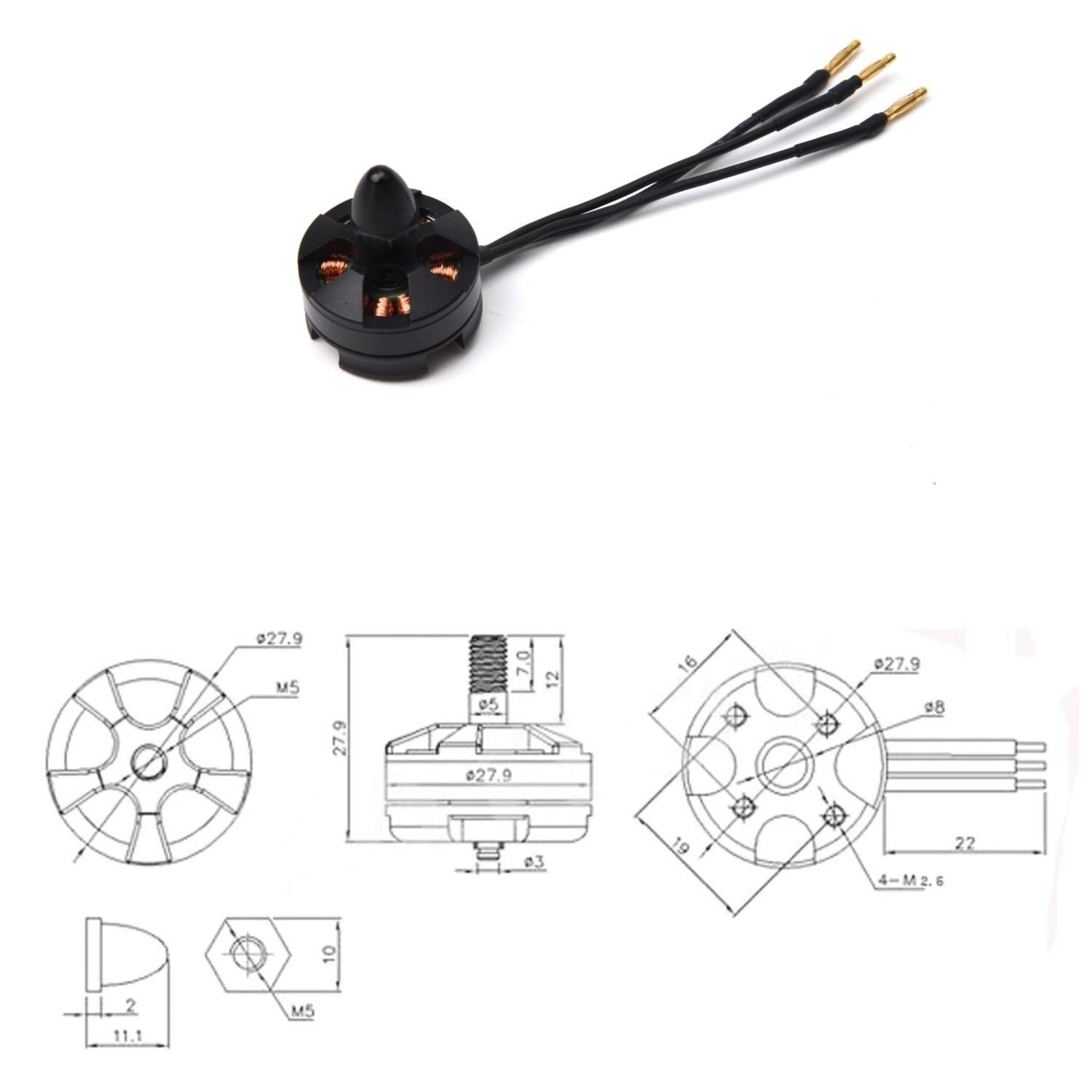 Readytosky MT2204 2300KV Brushless Motor 2-3S for RC QAV210 250 280 FPV Racing Drone Quadcopters(4PCS)