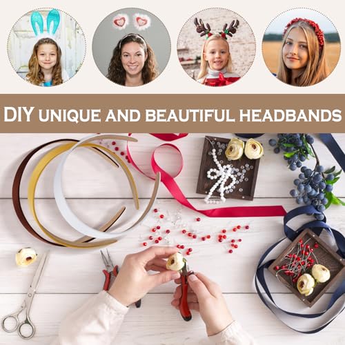Tyfthui 10 Pcs Headbands, Fashionable Hair Hoops, DIY Headband Accessories for Women and Girls