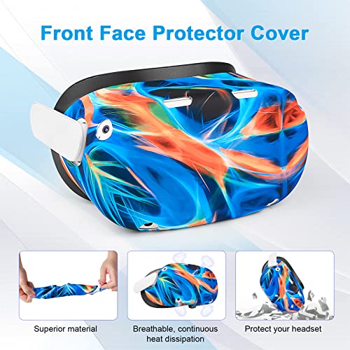 Image of for Oculus Quest 2 Accessories, Relohas VR Accessory Set for Meta Quest 2, Include Controller Grip Leather Cover, VR Shell Cover, Face Cover, The Best Gifts for Christmas and Halloween(Aurora)