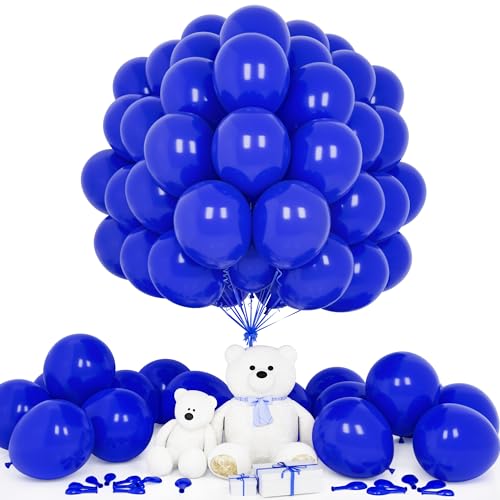 Teselife Globos Azul Oscuro, 50Piezas 12Pulgadas Azul Oscuro Mate Látex Helio Globo Niño Hombre Cumpleaño Aniversario Boda Propuesta Graduación Compromiso Despedida Soltera Baby Shower Náutica Deco